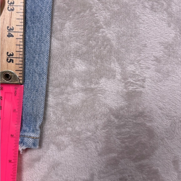 Agolde 90s Mid Rise Distressed Light Denim Button Fly Straight Blue Jeans 26 - Picture 11 of 16